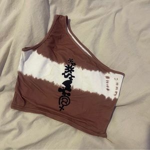 One shoulder cropped tank top